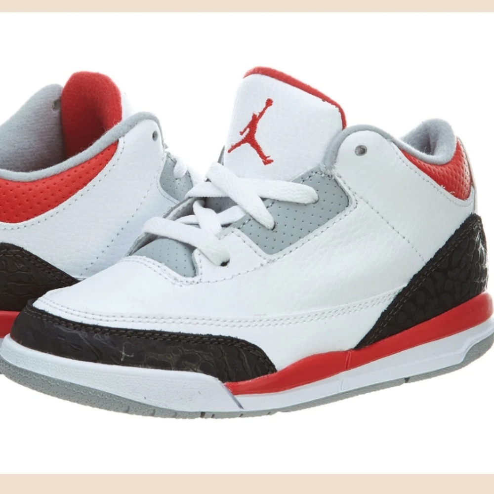 Jordan 3 Retro (TD)"White Fire Red" Sneakers(2013)